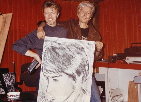 Le portrait du fils de Sandro Sursock, dessiné par David Bowie au Mountain Studios le jour de l’anniversaire du garçon.