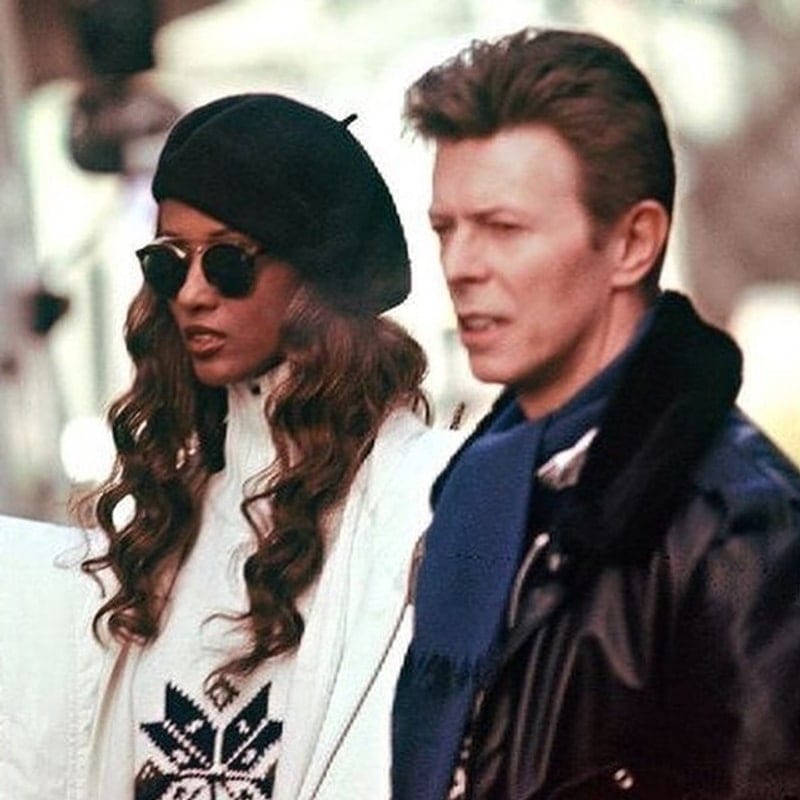 David Bowie et Iman à Gstaad, au début de l’année 1993.