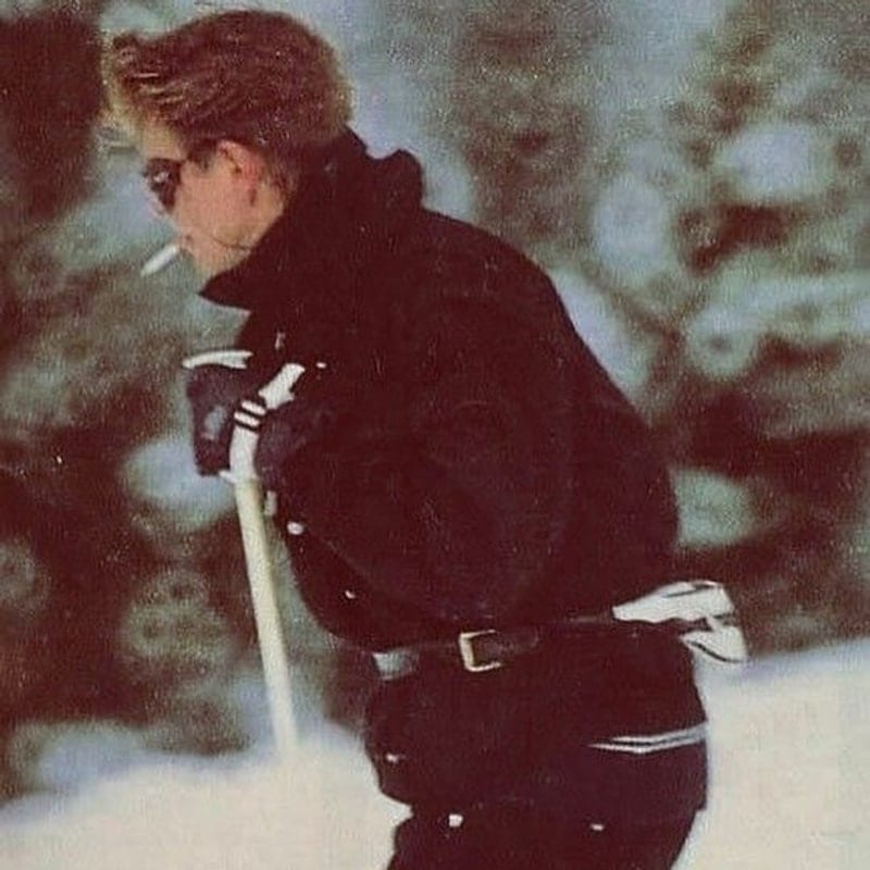 David Bowie et Iman à Gstaad, au début de l’année 1993.