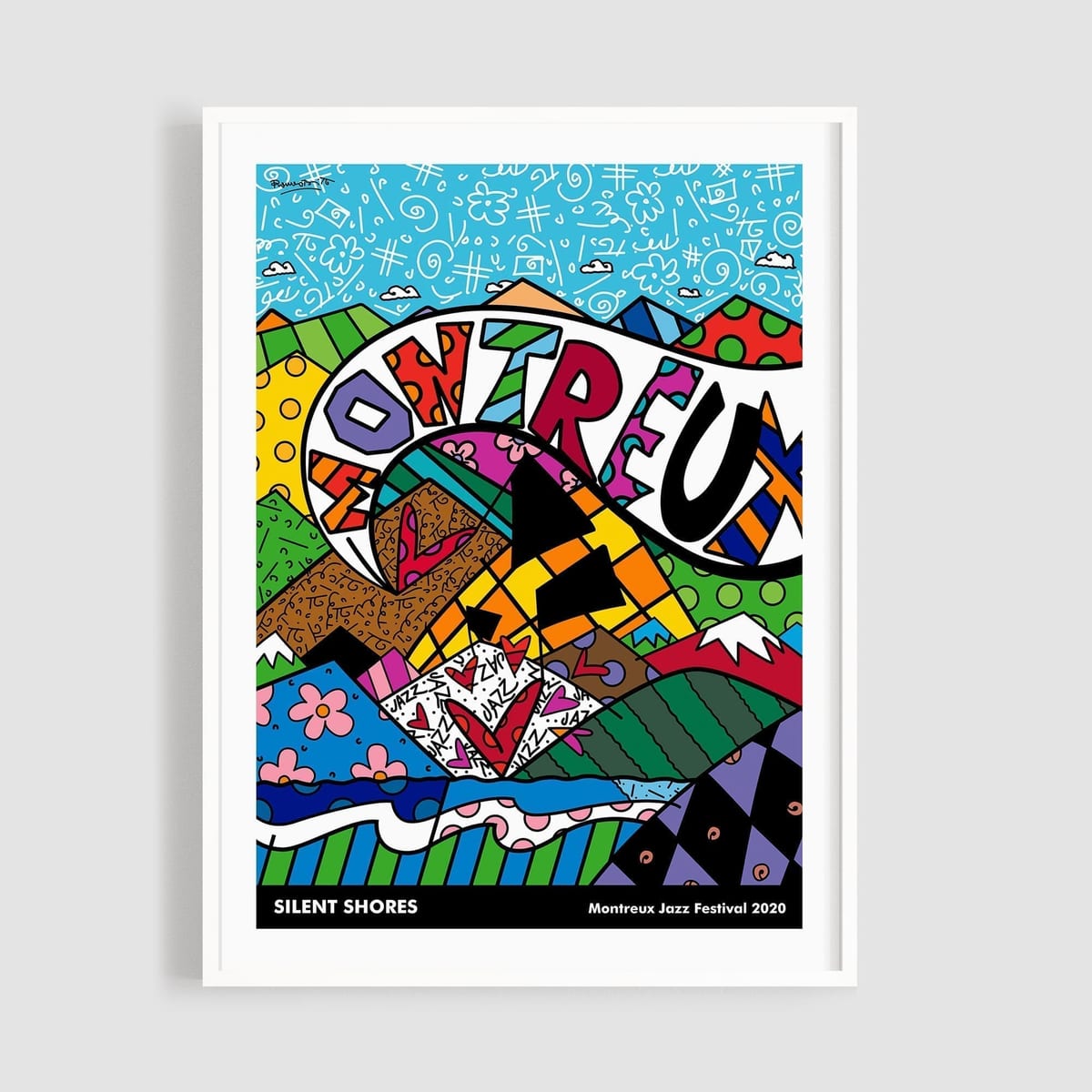 L’affiche « Silent Shores » de Romero Britto pour le Montreux Jazz Festival 2020.