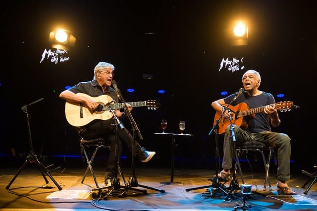 Caetano Veloso et Gilberto Gil à l’Auditorium Stravinski, le 15 juillet 2015.
