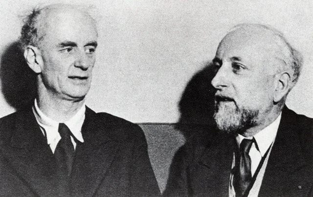 Furtwängler (à gauche) et le chef romand Ernest Ansermet, peu après l’arrivée du premier en Suisse, en février 1945.