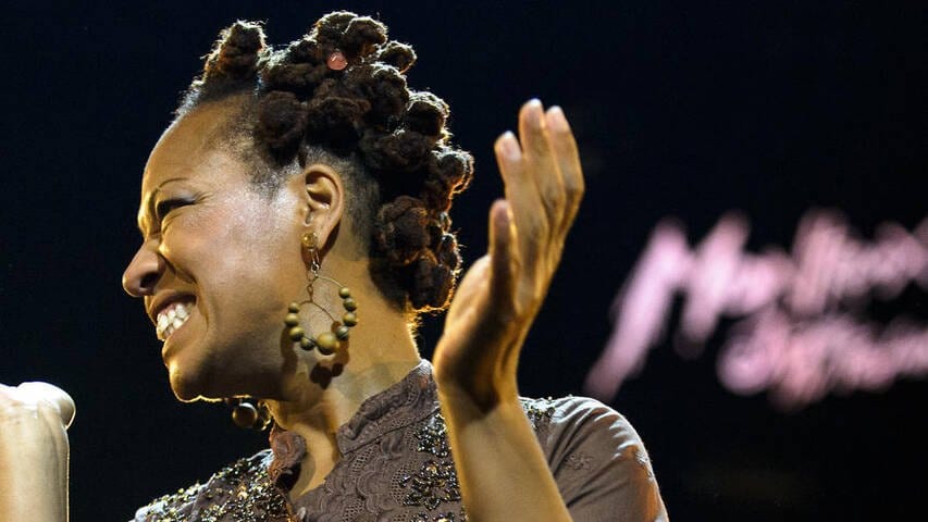 Lisa Simone, fille de Nina Simone, au Montreux Jazz Festival en juillet 2016.