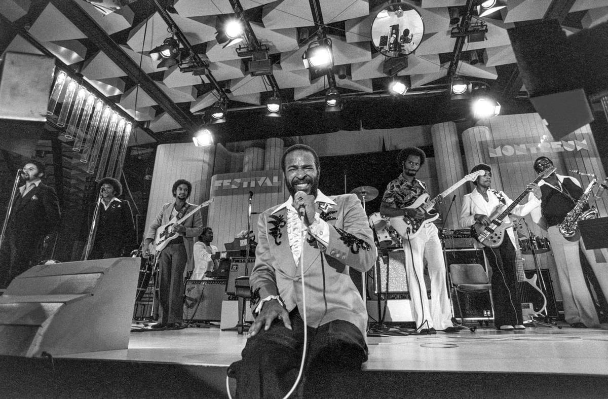 Marvin Gaye en concert au Montreux Jazz Festival, le 7 juillet 1980.