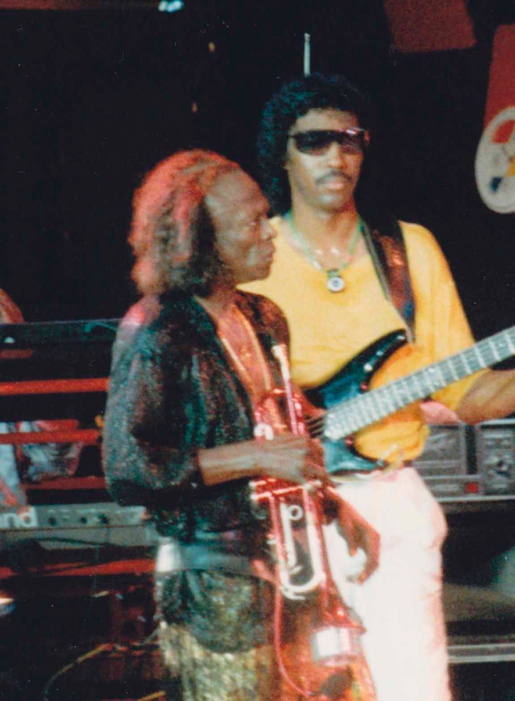 Miles Davis à la trompette au Montreux Jazz Festival (1986).