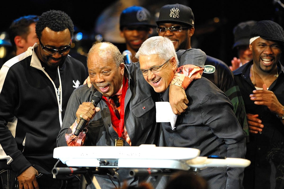 Quincy Jones et Claude Nobs au Montreux Jazz Festival (2008).