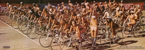 L’affiche promotionnelle du clip, tournée au stade de lévriers de Wimbledon (1978).