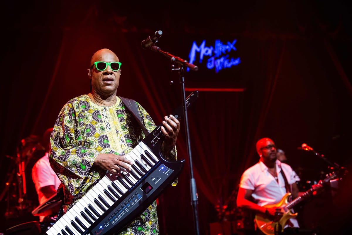 Stevie Wonder à l’Auditorium Stravinski, au Montreux Jazz Festival, le 16 juillet 2014.