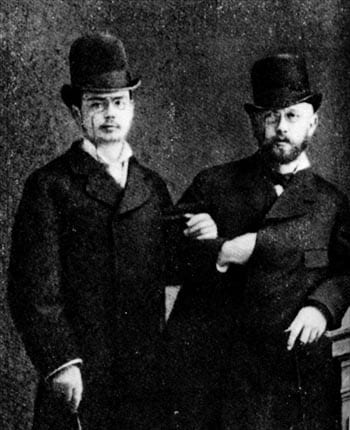 Iossif Kotek et Piotr Ilitch Tchaïkovski en 1877, l’année de leurs séjours à Clarens.
