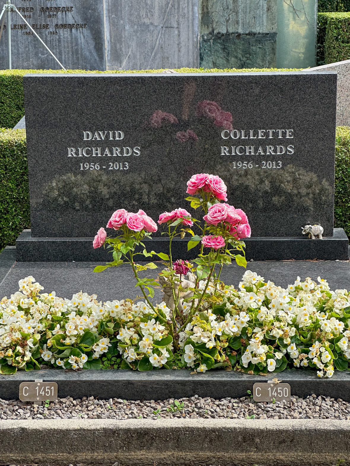 La tombe de David et Collette Richards, au cimetière de Clarens.