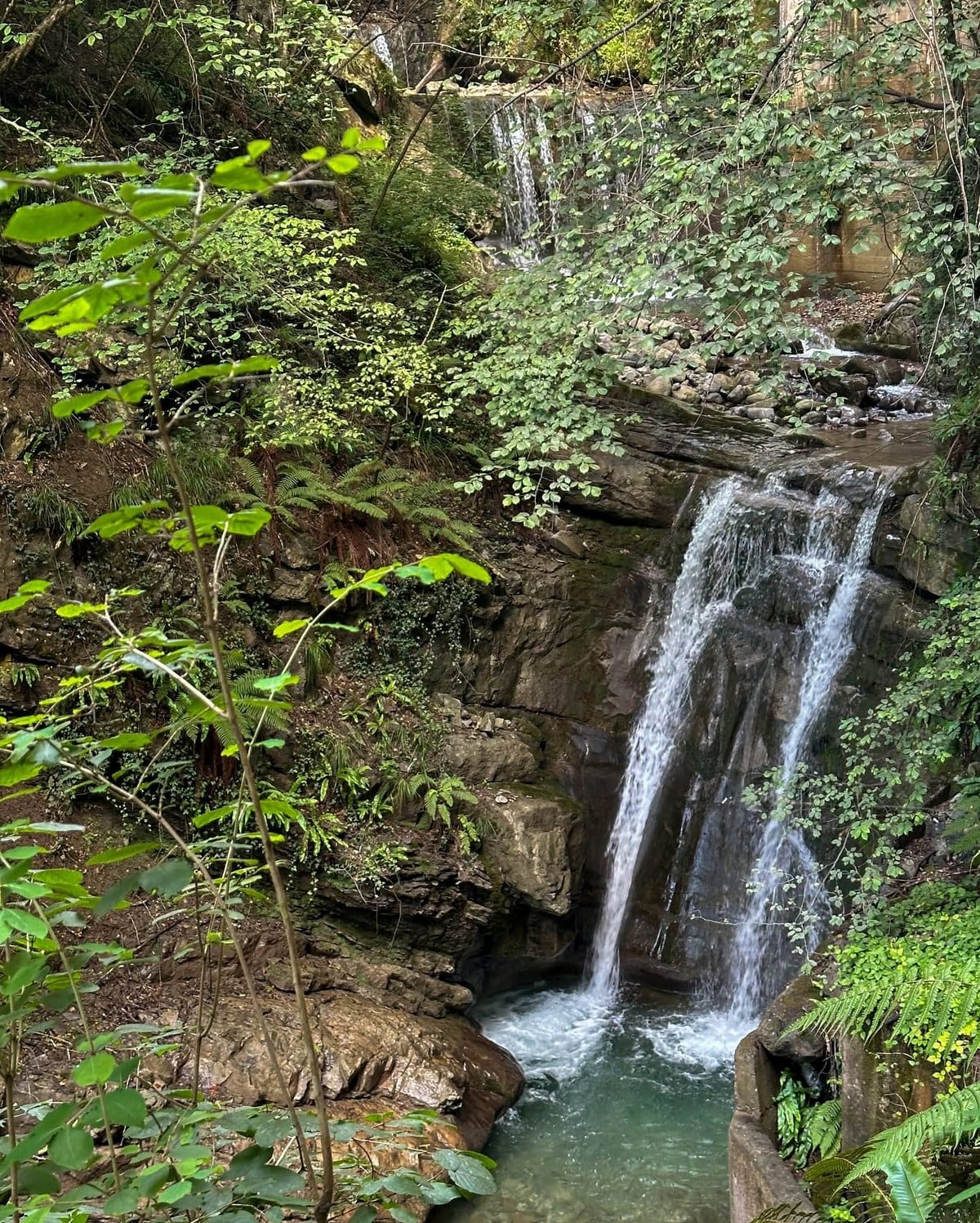 Le sentier aménagé à flanc de falaise, au-dessus de la Baye de Montreux.