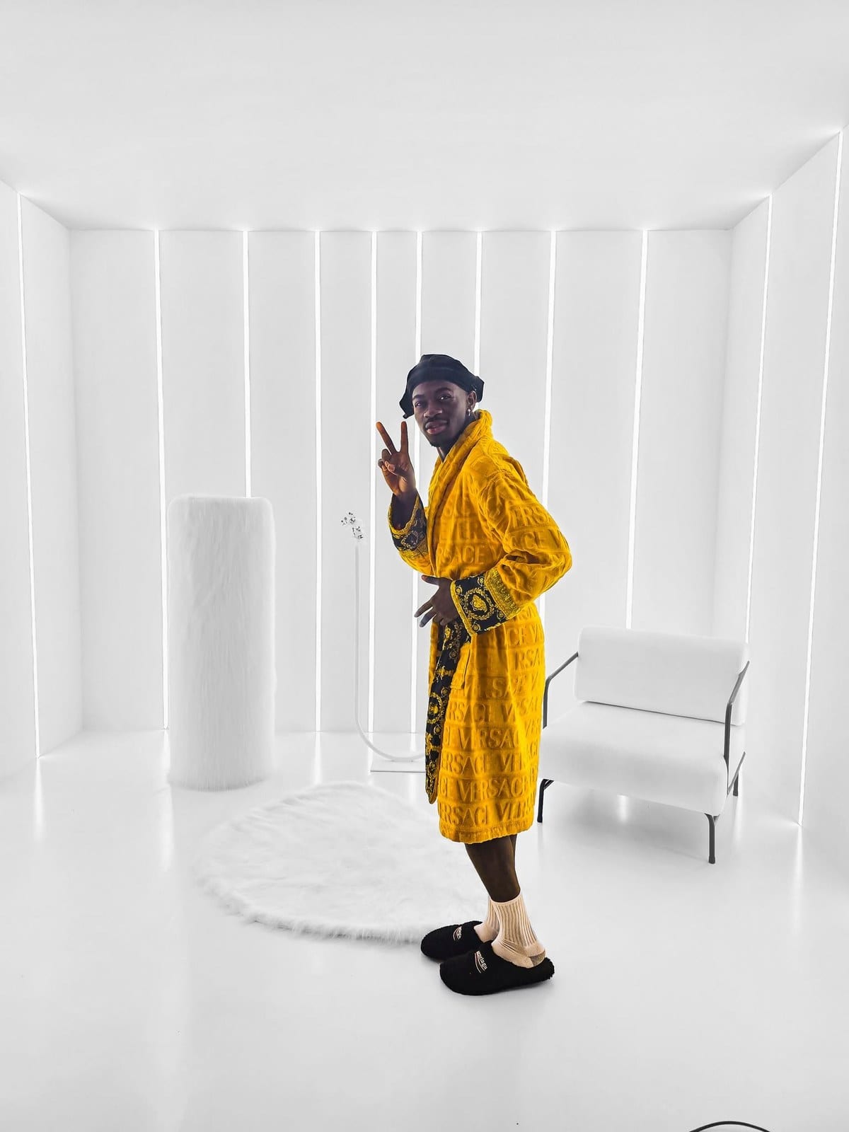 Lil Nas X en session au Hana Road Studios, en juillet 2023.
