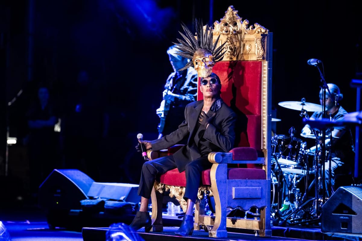 La chanteuse jamaïcaine Grace Jones sur la scène du Lac du Montreux Jazz Festival, le 12 juillet 2025.
