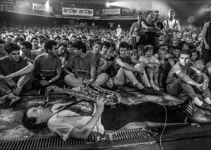 Le groupe Itchy Fingers en concert au Festival de Jazz, en 1987.