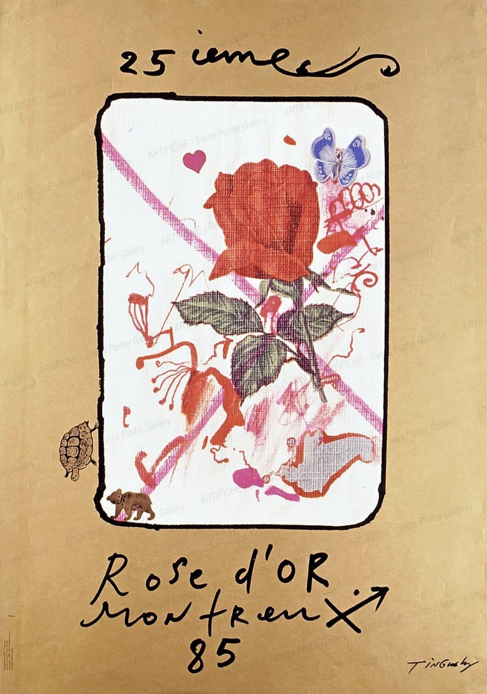 L’affiche de la 25e Rose d’Or de Montreux, dessinée par Jean Tinguely en 1985.