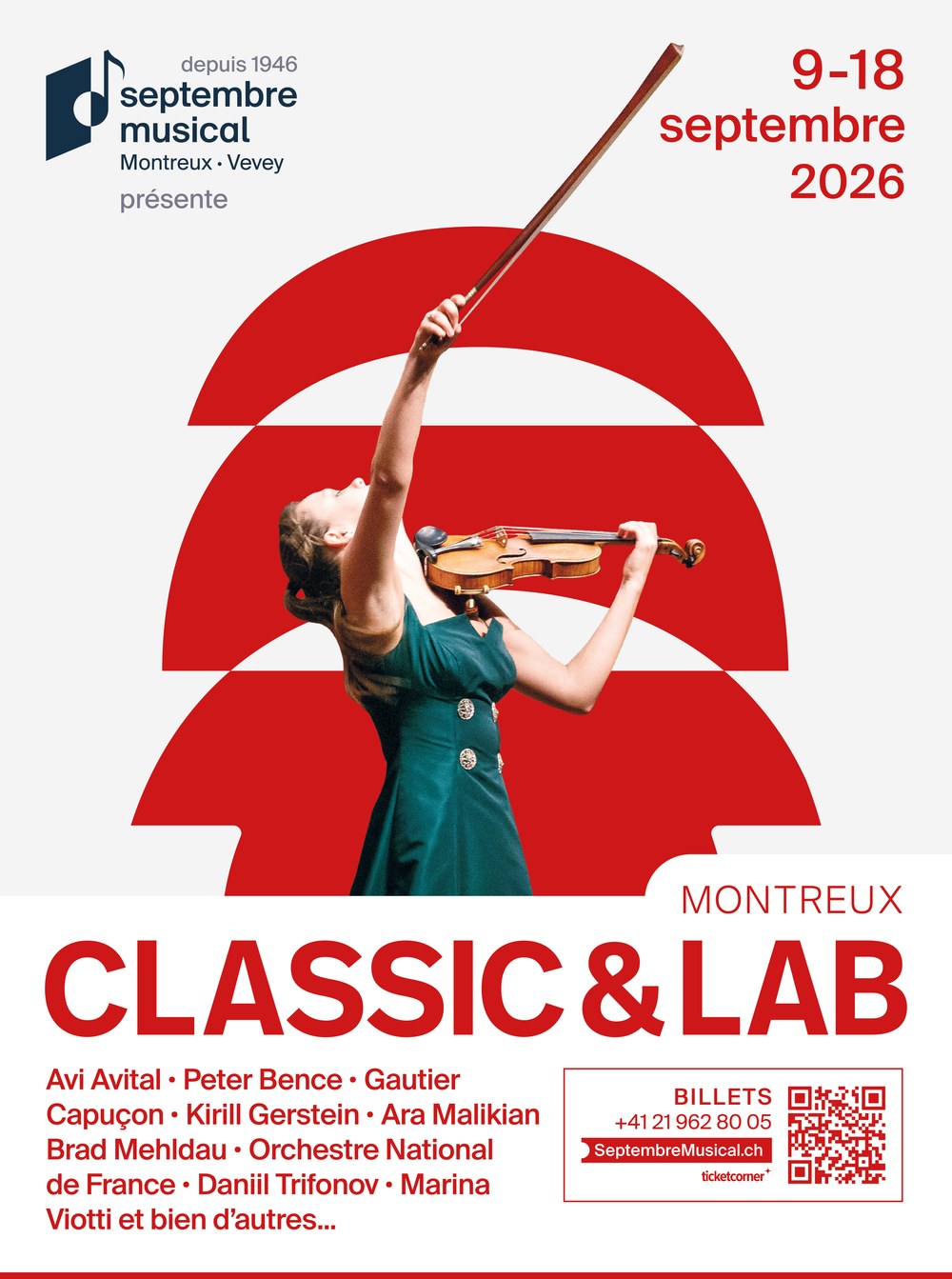 L’affiche du Septembre Musical 2026, sous le titre « Classic & Lab ».